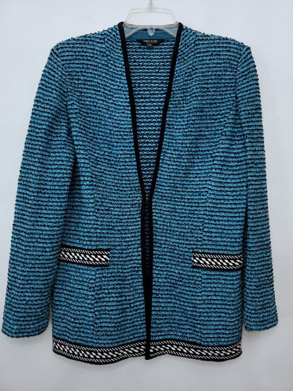 Misook Tweed Business Casual Women's Open Cardigan Jacket Size X-Small